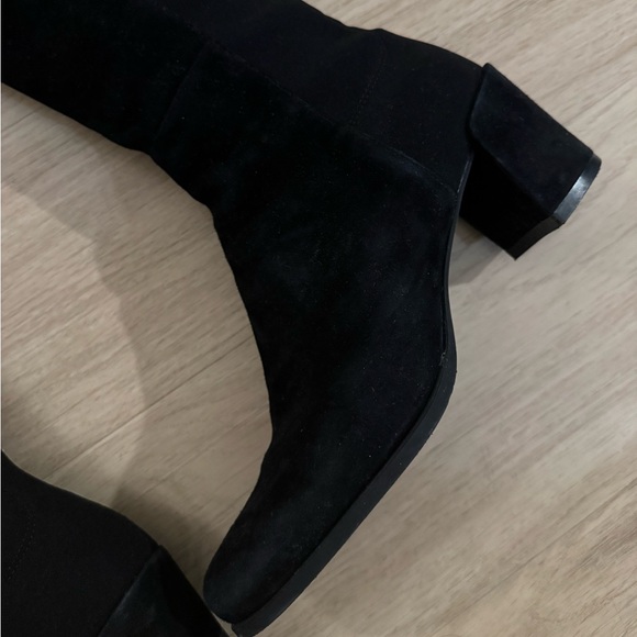 Stuart Weitzman Black Suede Over the Knee Boots - Picture 7 of 9